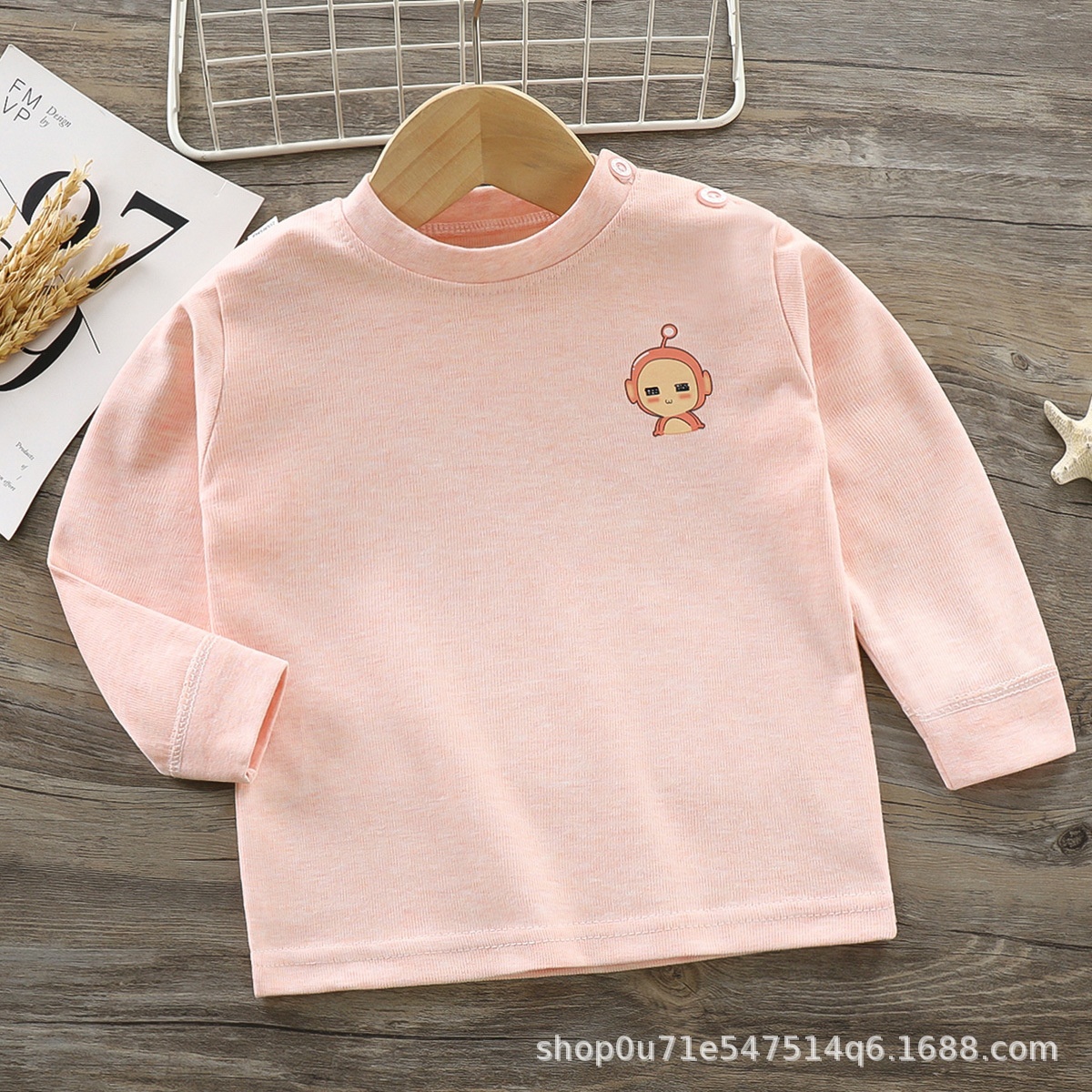 Children's Colored Cotton Single-piece Tops For Boys And Girls Autumn Clothes For Infants And Young Children Bottoming Shirts For Babies Long-sleeved T-shirts For Spring,Autumn And Winter