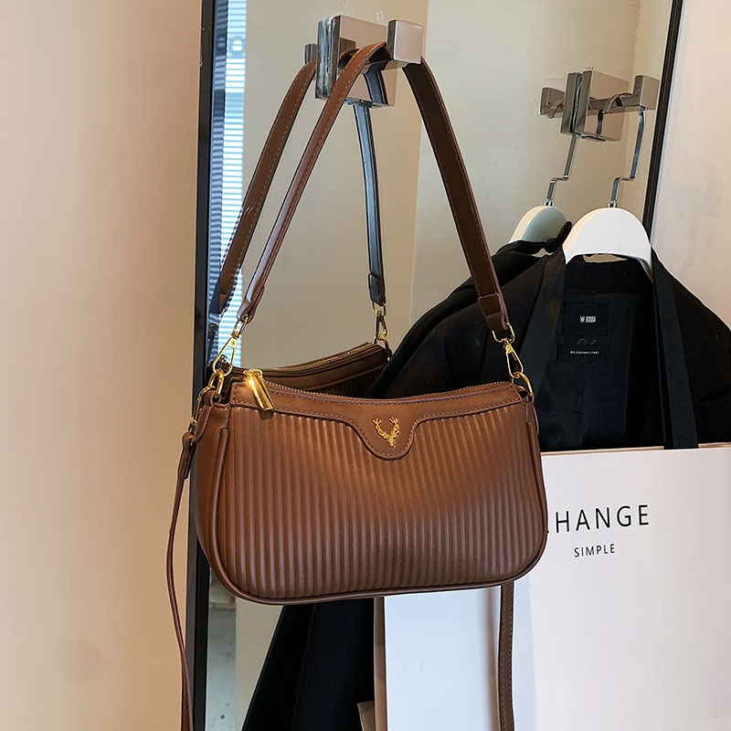 Women's Bag Koreany Small Square Bag Niche Pleated High-end Temperament Shoulder Messenger Bag