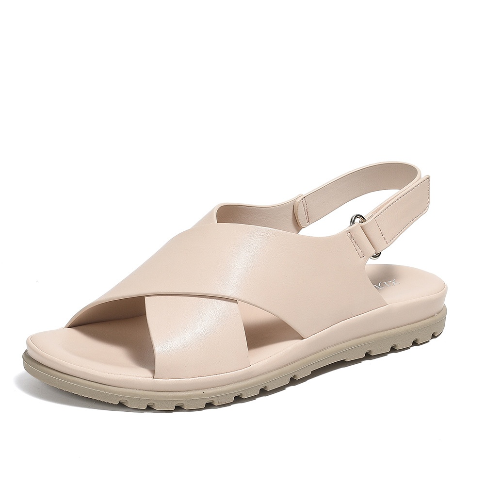 Flat Sandals Summer Reverse Cross Strap Comfortable Flat Sandals For Women