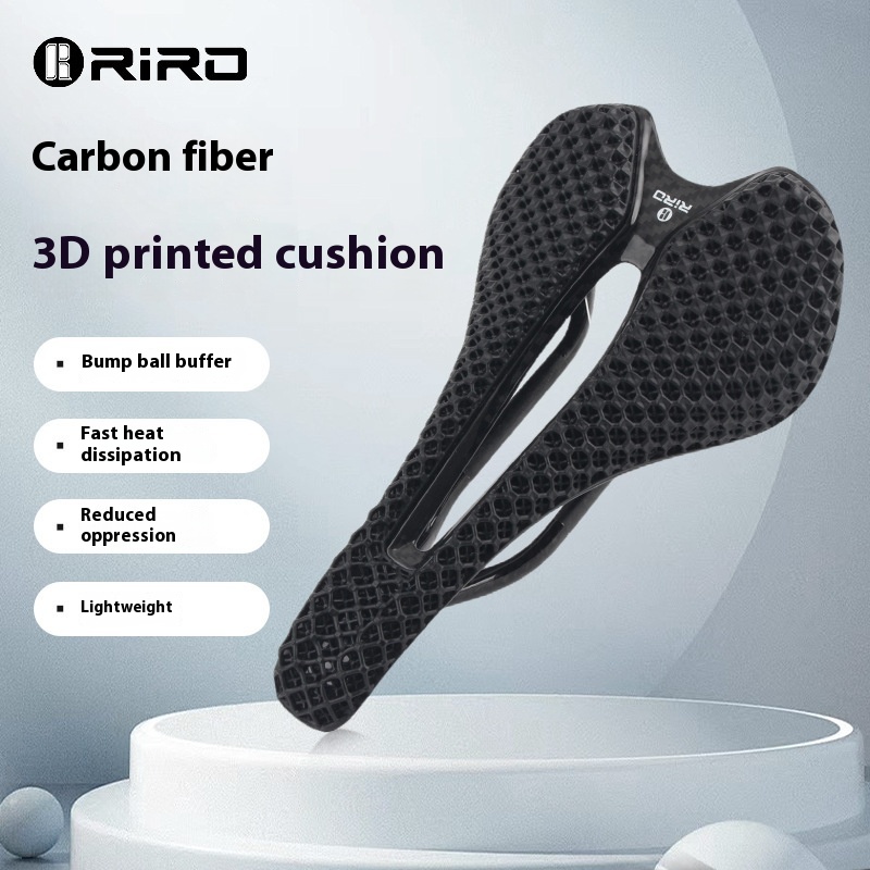 RIRORoad Bike Seat Cushion Carbon Fiber3 DPrinting Hollow Breathable Seat Cushion Bicycle Mountain Bike Competition Level Saddle