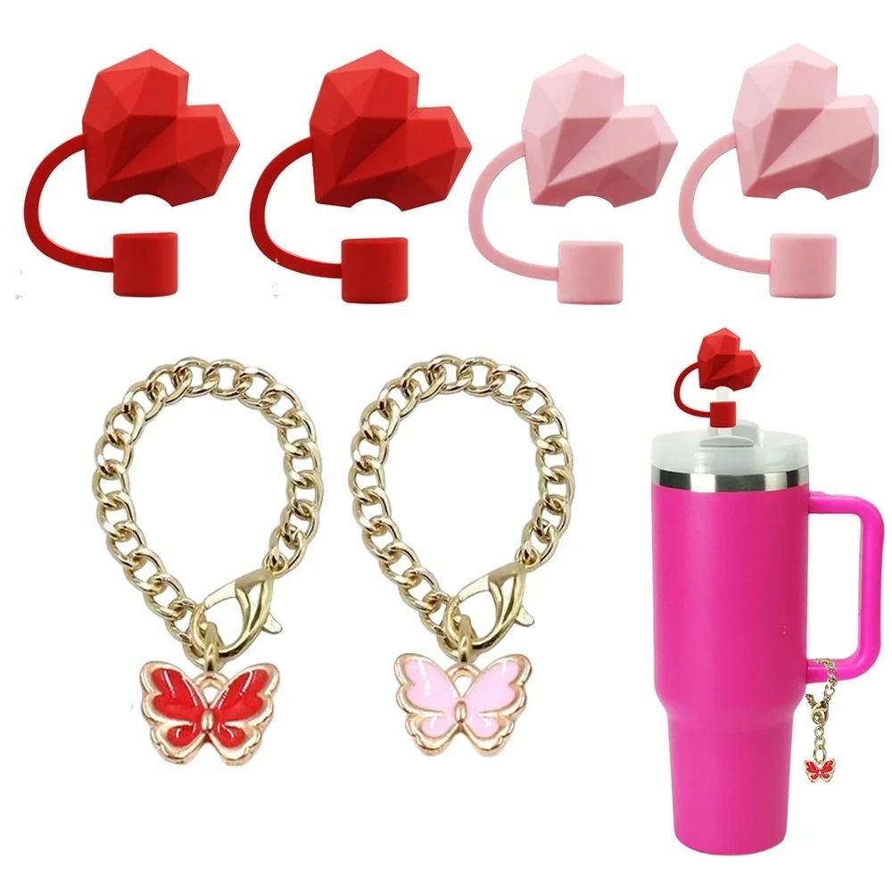 Stanley Cup Chain:Butterfly And Flower Pendant Accessory Set