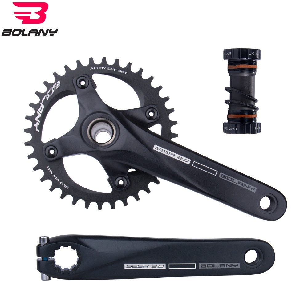 Bolany Mountain Bike Hollow Integrated170 Crank Set36 TTooth Plate Positive And Negative Tooth Plate Aluminum Alloy Modified Single Plate