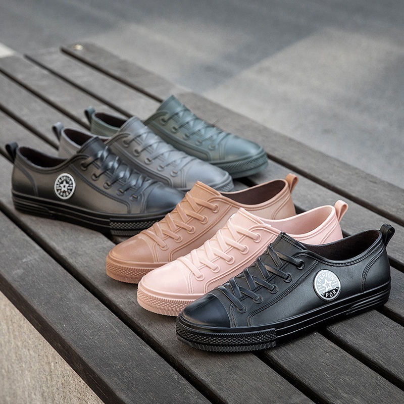 Couples Spring And Autumn Low-top Casual Fashion Rain Boots Outdoor Waterproof Non-slip Shallow Mouth Work Women's Water Shoes