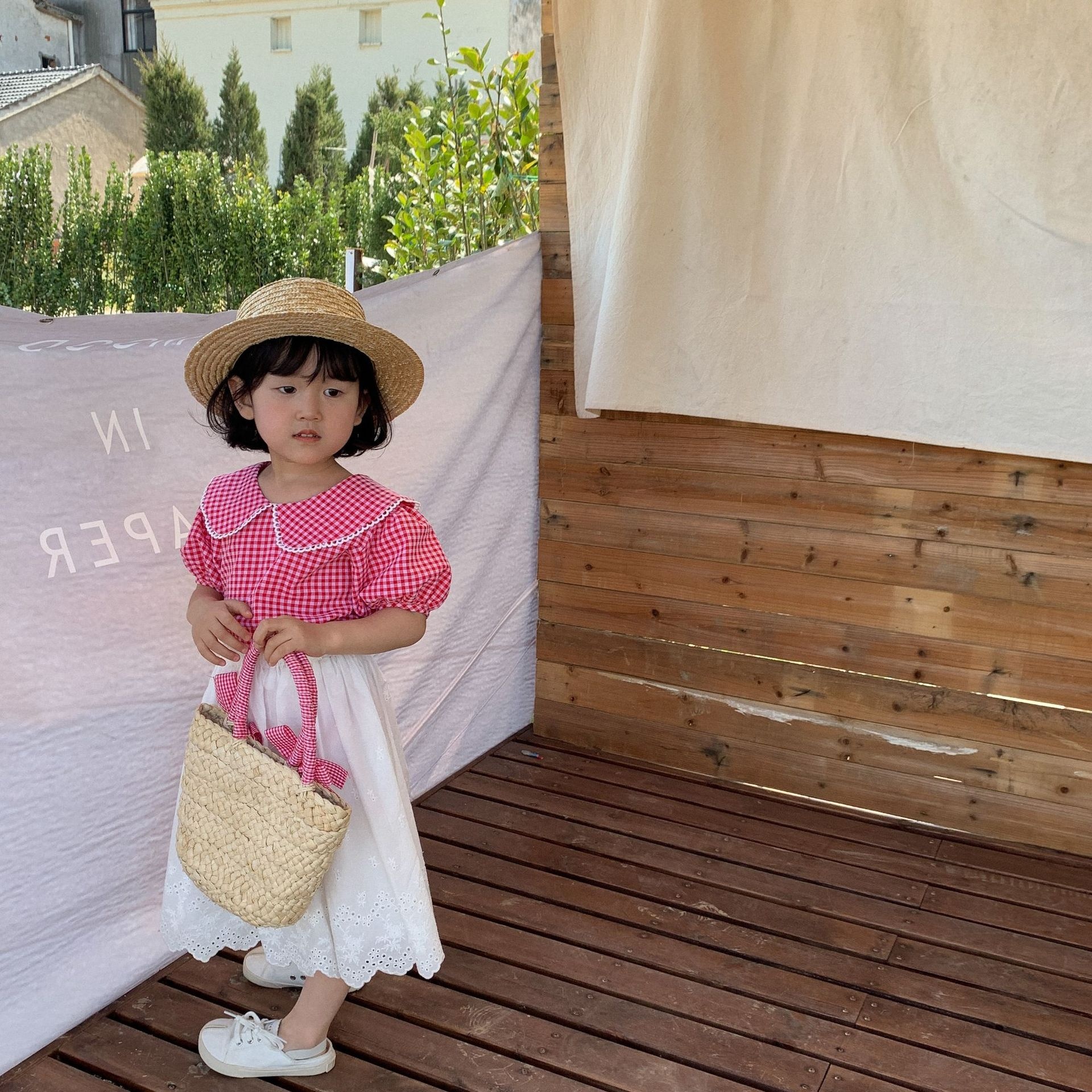 Children's Shirt Laibaobao Spring Korean Children's Clothing Korean Version Cute Sweet Lapel Plaid Children's Shirt