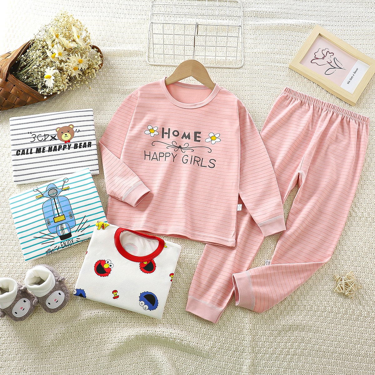 Boys Underwear Set Pure Cotton Middle And Large Children's Pajamas Youth Autumn Clothes Autumn Pants Children's Clothing