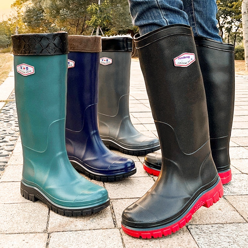 Men's Fashion Fishing Outdoor Extra High Boots Labor Protection Construction Site Thick Sole Wear-resistant Water Shoes Long Boots