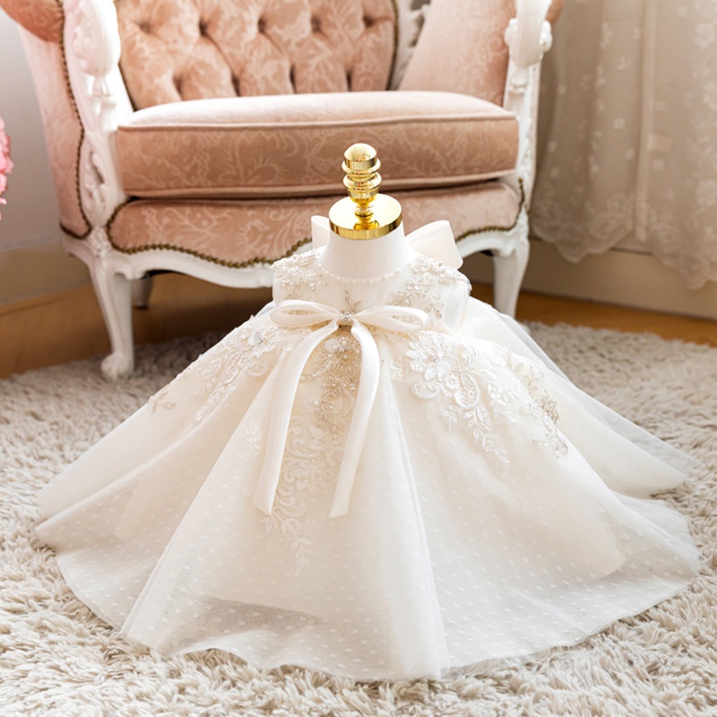 Baby's First Birthday Dress Korean Dress One-year-old Birthday Dress Girl Princess Dress Fluffy Yarn Children's Dress