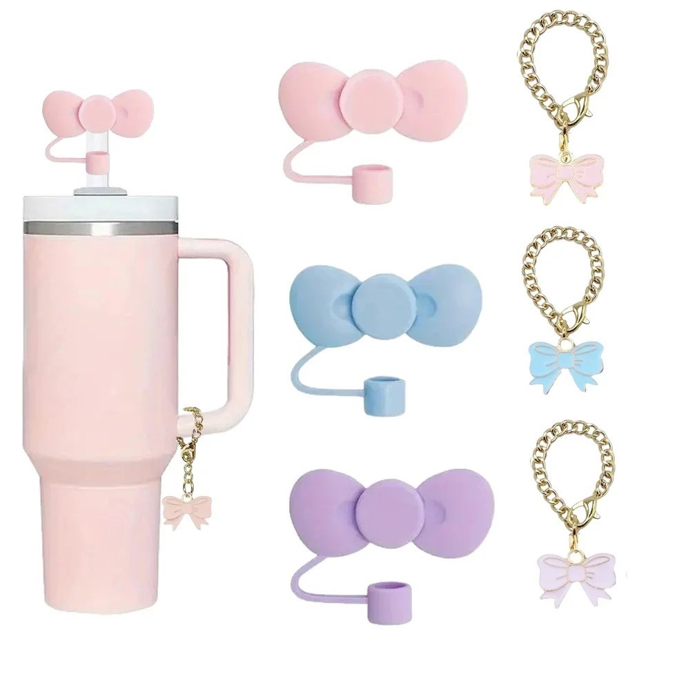 Stanley Cup Accessory Set:10mm Straw Cap With Flower Chain Pendant Decoration