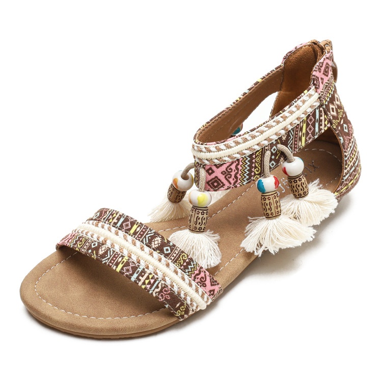 Bohemian Wedge Sandals For Women European And American Summer Ethnic Fairy Style Open Toe Seaside Travel Roman Sandals222-10