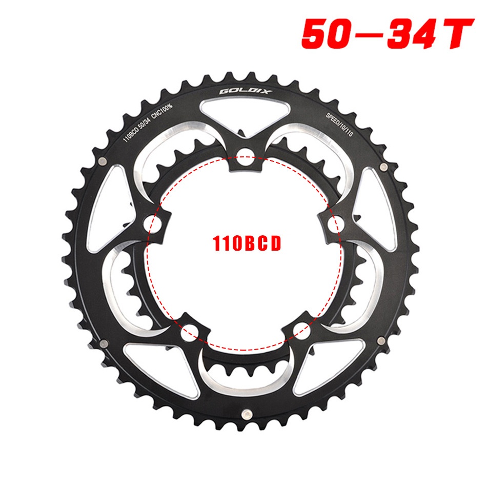 GOLDIXRoad Bicycle Tooth Plate Tooth Plate Ultra-light7075 Aluminum Alloy Plate50/34 TSprocket Wheel110 BCD