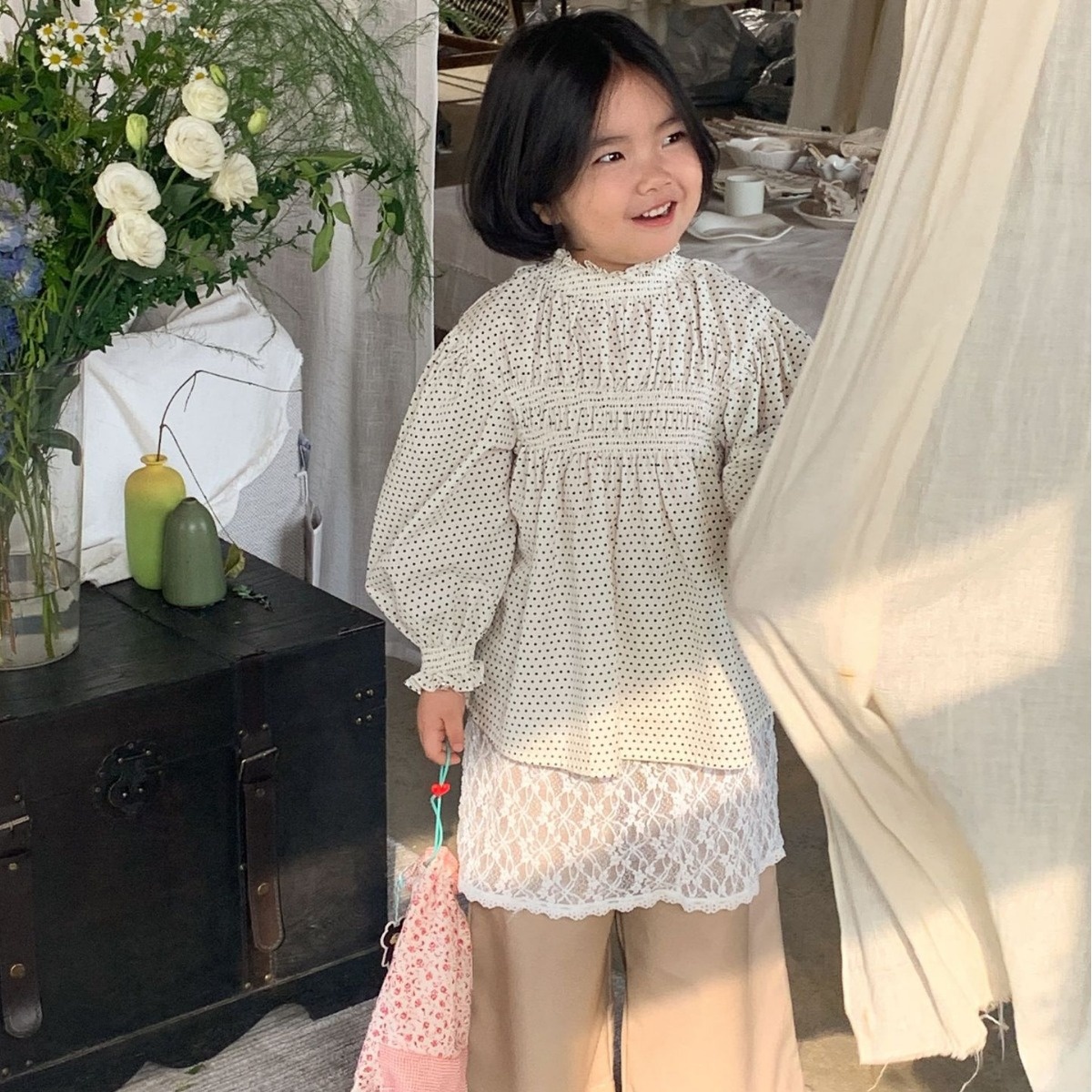 Children's Shirt Laibaobao Spring Korean Version Girls Design Baby Shirt Children's Versatile Shirt Top