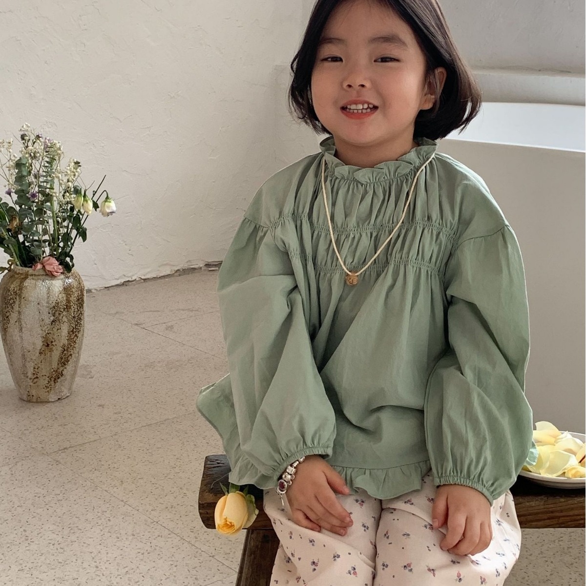 Children's Shirts Spring Korean Girls Cute Lace Collar Shirts Children's Girls Baby Shirts Tops