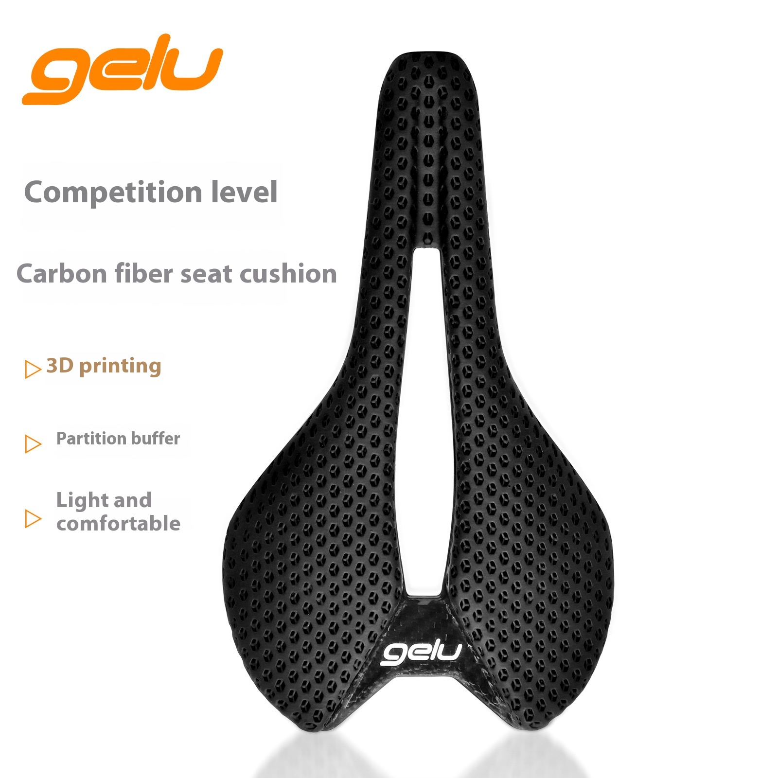 Gelu3 DPrinting Comfortable Rebound Cycling Seat Cushion Bicycle Carbon Fiber Hollow Breathable Seat Cushion Outdoor Products