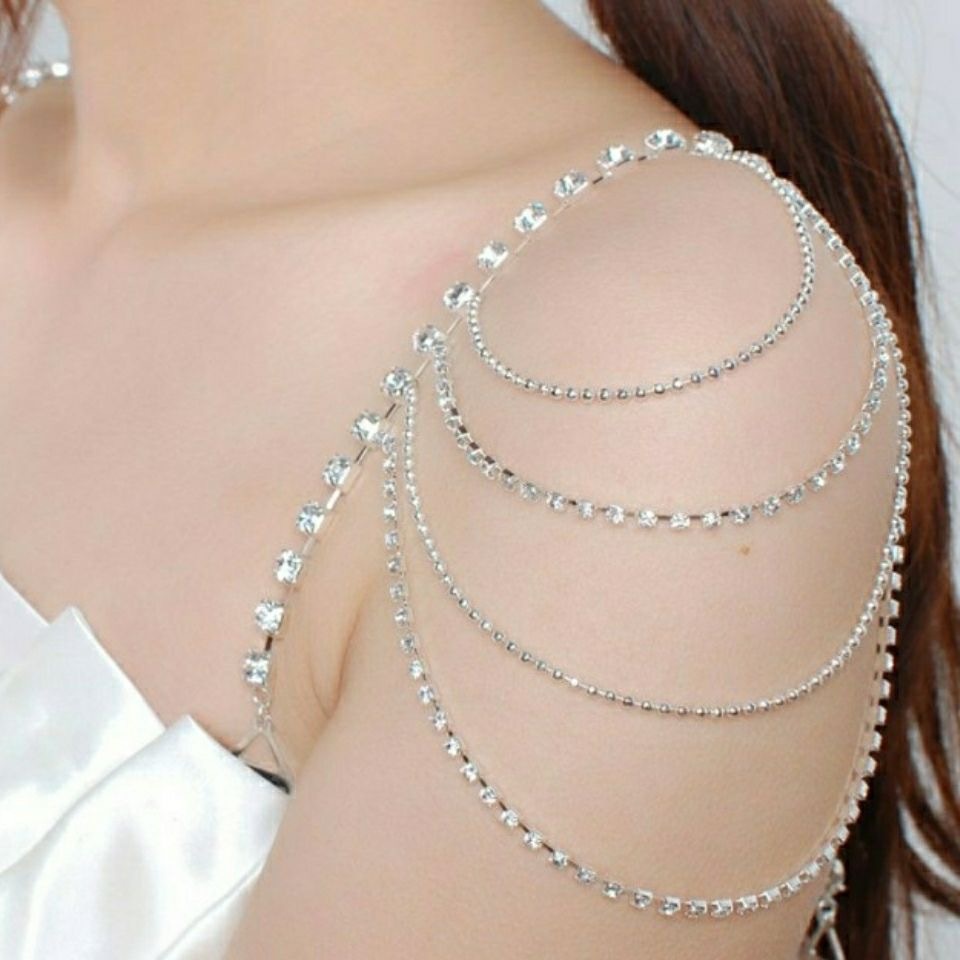 Popular Dress Accessories Temperament Bride Wedding Rhinestone Shoulder Chain European And American Multi-layer Sling Chain Shoulder Ornaments