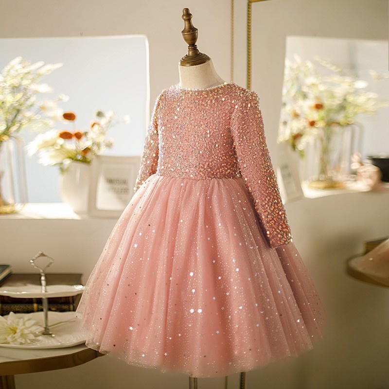 Children's Princess Dress Host Catwalk Chorus Performance Costume Light Luxury Birthday One-year-old Piano Performance Evening Dress Girl