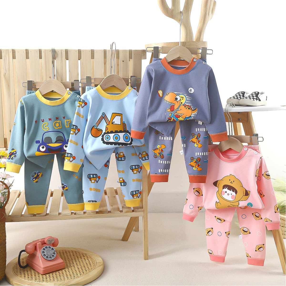 Children's Underwear Set Pure Cotton Boy Autumn Clothes Autumn Pants Baby Clothes Warm Girl Home Clothes Autumn Clothes Children's Clothes