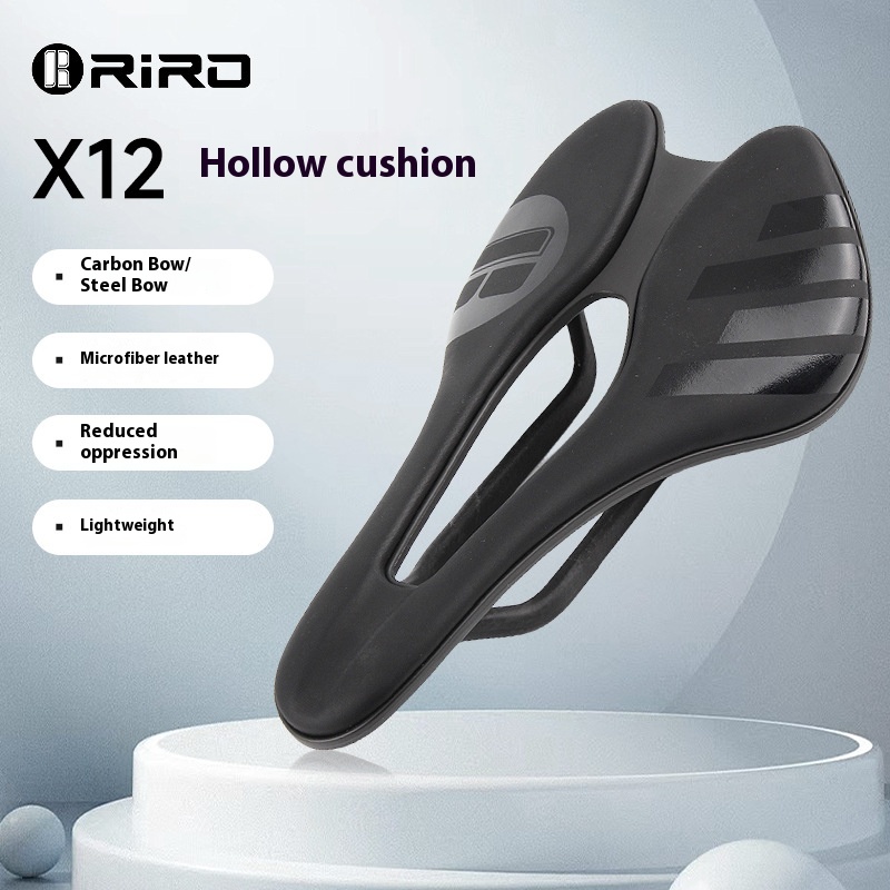 RIRORoad Bike Seat Saddle Mountain Bike Bicycle Hollow Breathable Carbon Bow Seat Cushion Ultra-light And Comfortable Racing Level