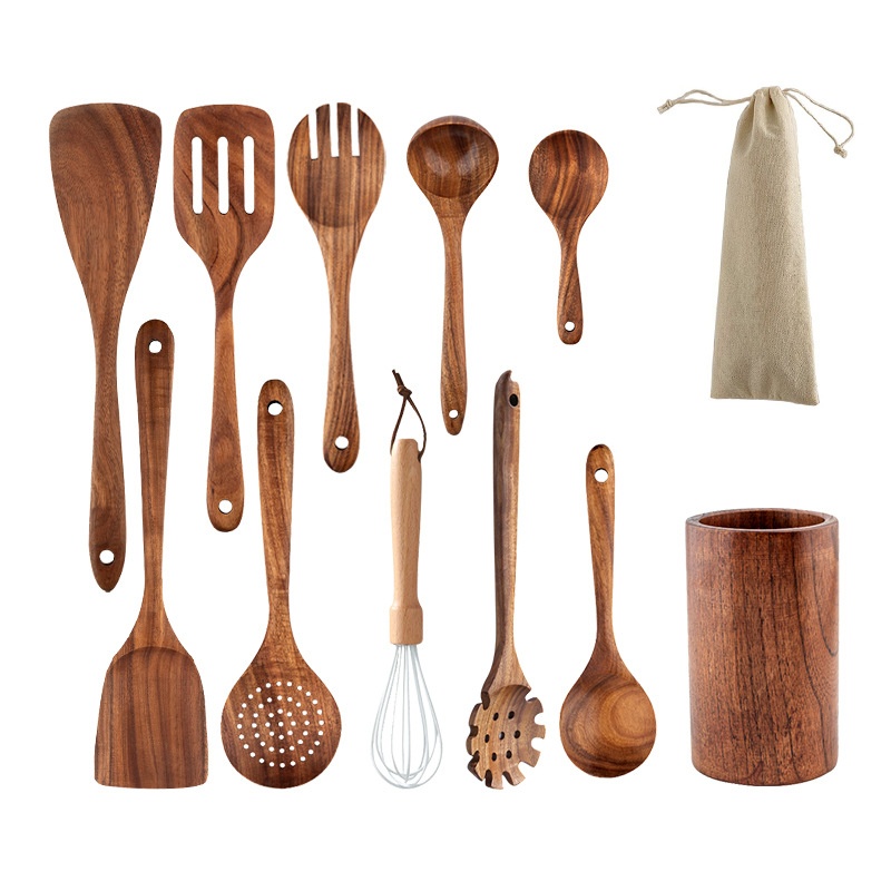 Thai Teak Non-Stick Wooden Cooking Kitchen Utensils Set(All Narual Material)[TH115001]