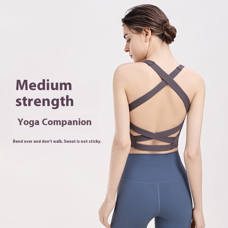 Sports Bra For Women Summer Shockproof Gathered Beautiful Back Fashion Yoga Vest Running Sexy Fitness Bra
