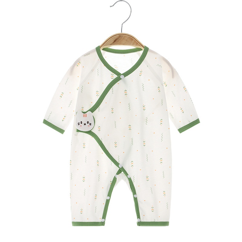 Baby Jumpsuit Summer Thin Bonelessborn Clothes Pure Cotton Romper Long Sleeve Air-conditioned Clothes Baby Crawling Clothes Summer