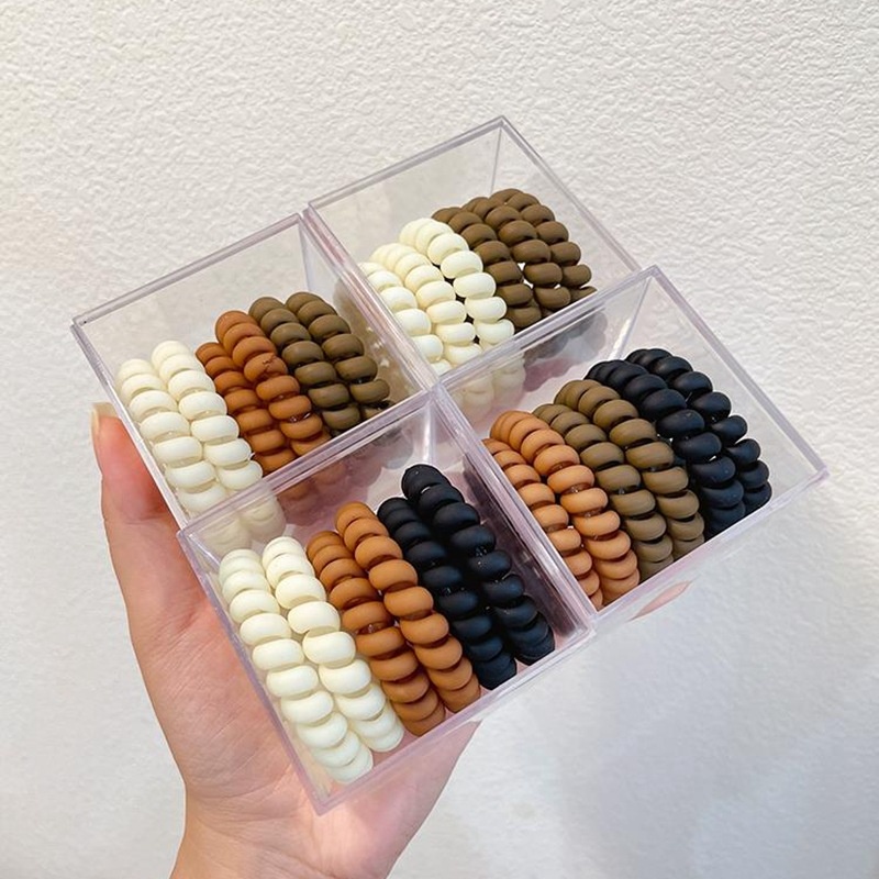 Simple And Durable Frosted Telephone Line Hair Ring Internet Celebrity High Elastic Rubber Band Female Head Tie Does Not Hurt The Hair Retro Hair Rope Korean