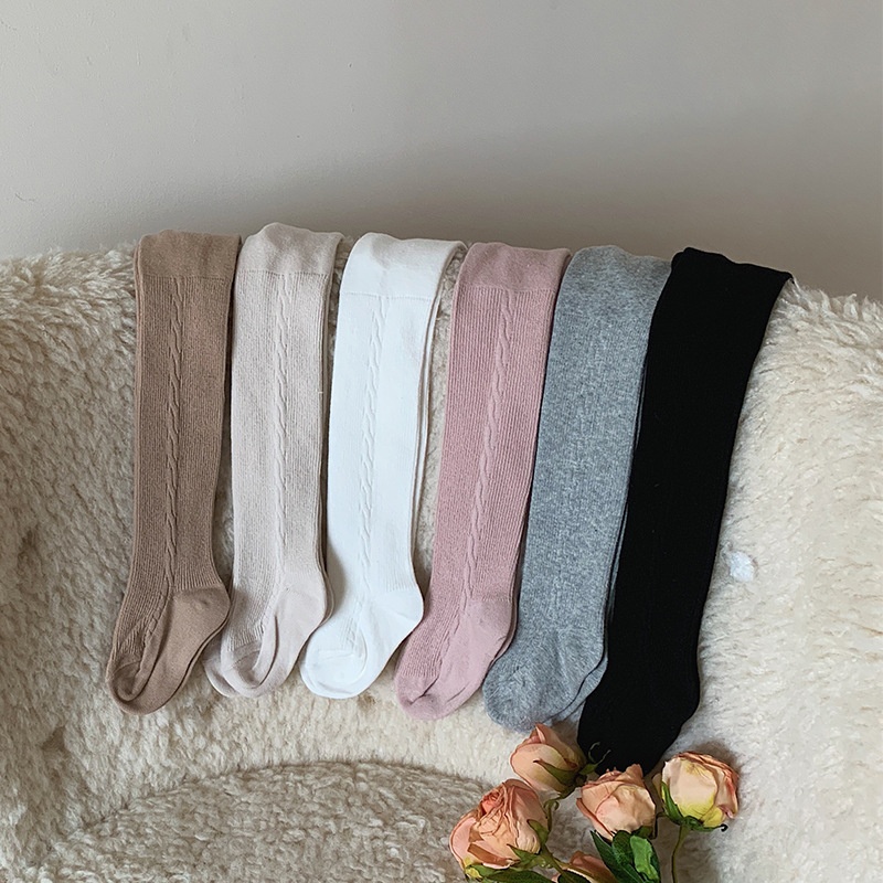 Weimu Children's Clothing Children's Pantyhose Spring And Autumn Girls Socks Korean Version Of Solid Color Bottoming Socks Girls Baby Cotton Socks