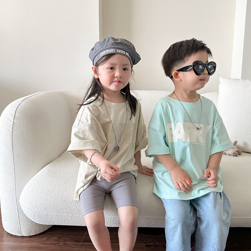 Carefully Selected Weimu Children's Clothing Boys And Girls Short-sleeved T-shirts Summer Children's Letter Tops2 Girls Baby Clothes Korean