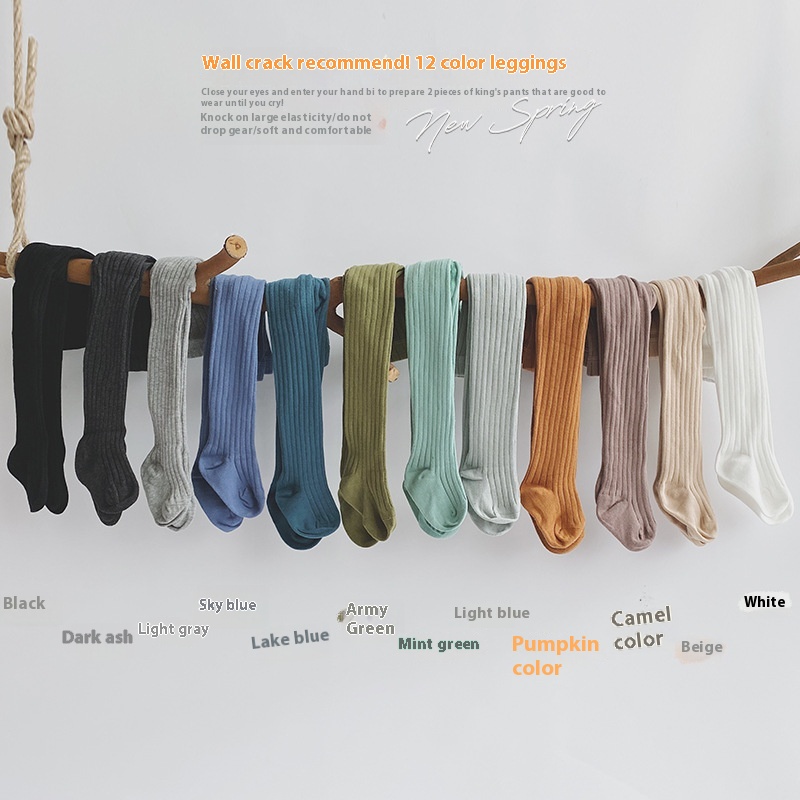 Children's Pantyhose Base Baby Pantyhose Baby White Pit Stripes Dance Girl Korean Children's Clothing Autumn Style