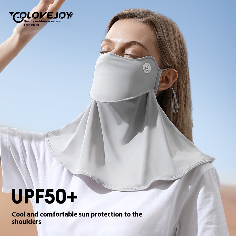 Summer Neck Sunscreen Mask For Women Ice Silk Mask Anti-ultraviolet Sunshade Breathable Driving Back Neck Protective Face Mask