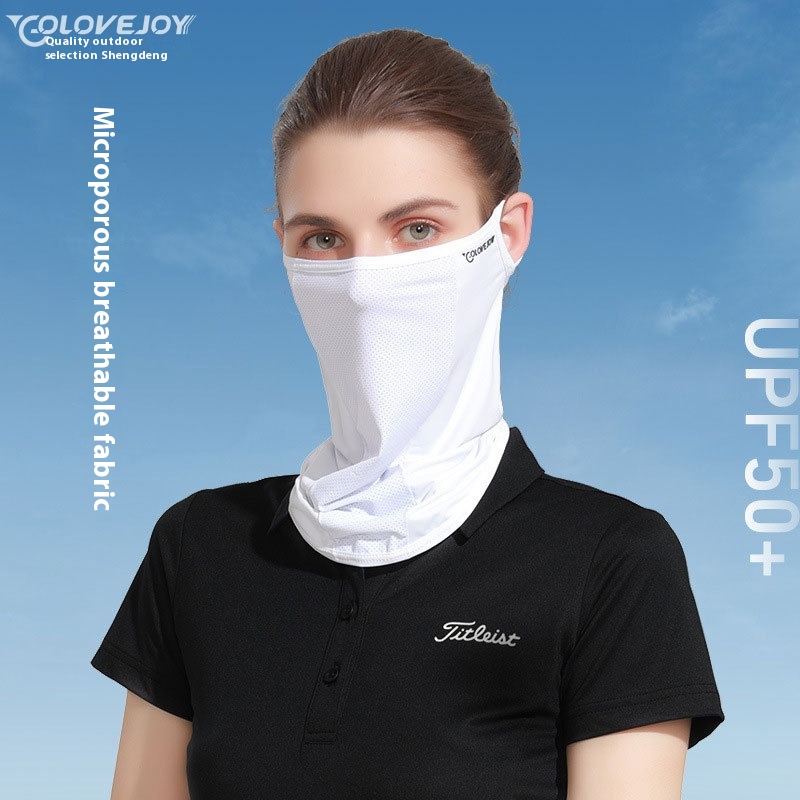 Mask Ice Silk Sunscreen Mask For Women Outdoor Sports Golf Anti-ultraviolet Breathable Ear Hanging Neck Veil