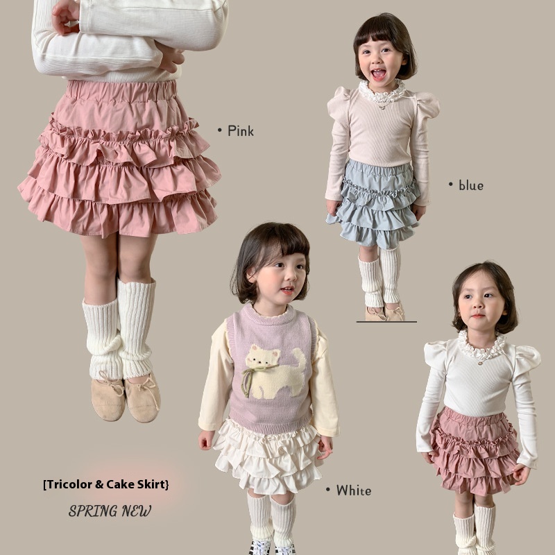 Weimu Children's Clothing Girls Skirt Spring Children's Korean Version Cake Princess Skirt Baby Skirt Children's Skirt