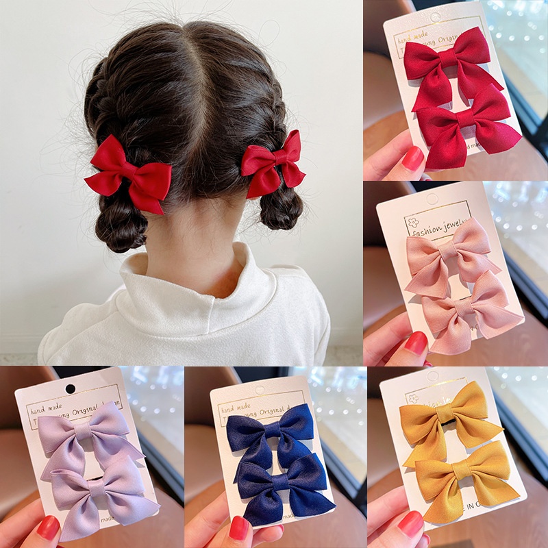 Children's Hairpin Bow Headdress Style Little Girl Hair Accessories Girls Net Celebrity Clip Baby Hairpin