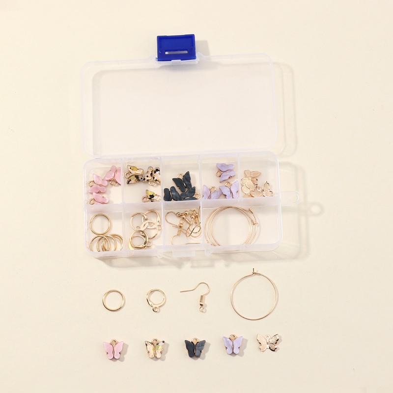 DIYJewelry Accessories Acrylic Alloy Small Pendant Versatile Small Fresh Butterfly Accessories Earrings Box