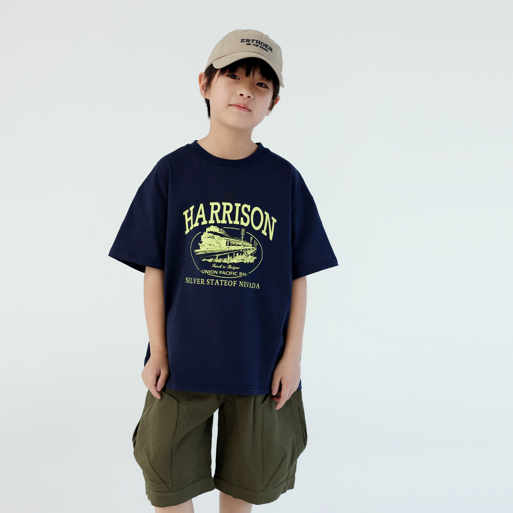 Summer Children's Stylish Letter Printed Tops Boys Versatile Casual Short-sleeved T-shirts Loose And Comfortable