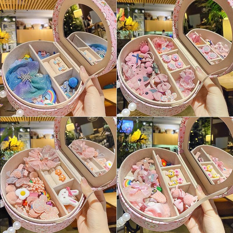 Children's Hair Accessories Little Girl Hairpin Set Box Headdress Hairpin Princess Girl Jewelry Set Gift Box High-end