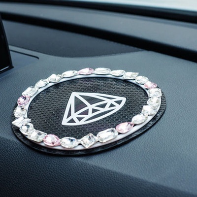 Car Center Console Anti-slip Mat Water Diamond Perfume Seat Car Center Console Mat Silicone Summer Available Large Size
