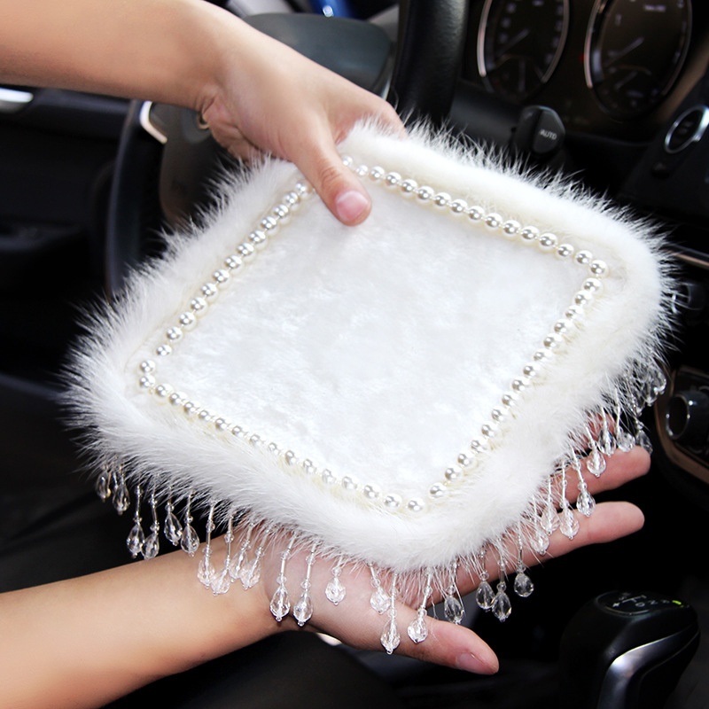 Car Center Console Mink Velvet Crystal Beads Storage Mat Car Interior Car Mobile Phone Anti-slip Mat Ornaments Mat
