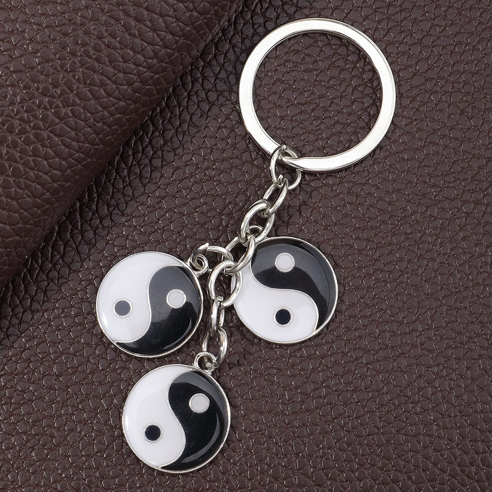 European And American Accessories Tai Chi Bagua Metal Keychain Alloy Oil Drop Bee Flower Key Ring Ring Hanging