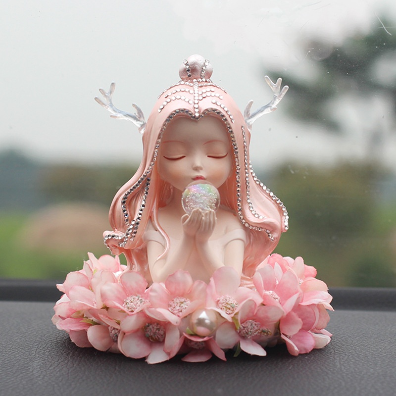 Creative Car Interior Aromatherapy Ornaments Beautiful Angel With Flower Base Containing Scented Tablets For Long-lasting Fragrance