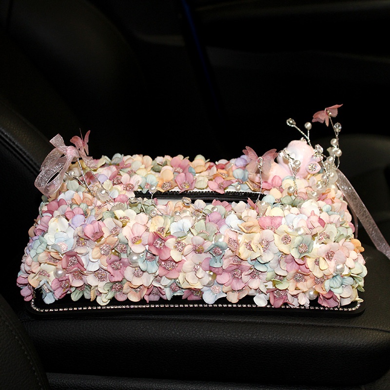 Car Tissue Box Car Tissue Box Creative Imitation Flower Resin Deer Decoration Fashion Tissue Box Seat Ornaments