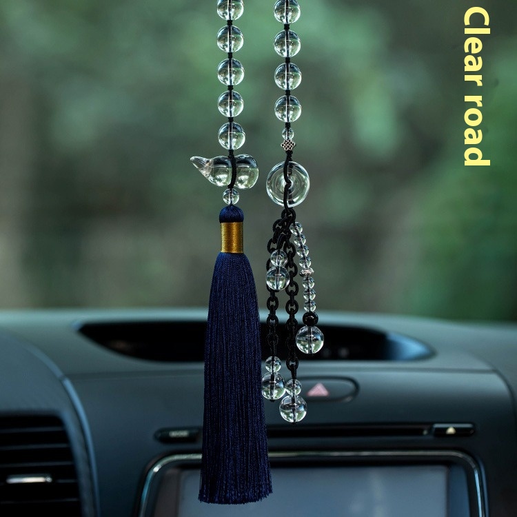 Natural White Crystal Gourd Car Rearview Mirror Pendant Smooth Road Peace Buckle Creative Car Pendant Men And Women