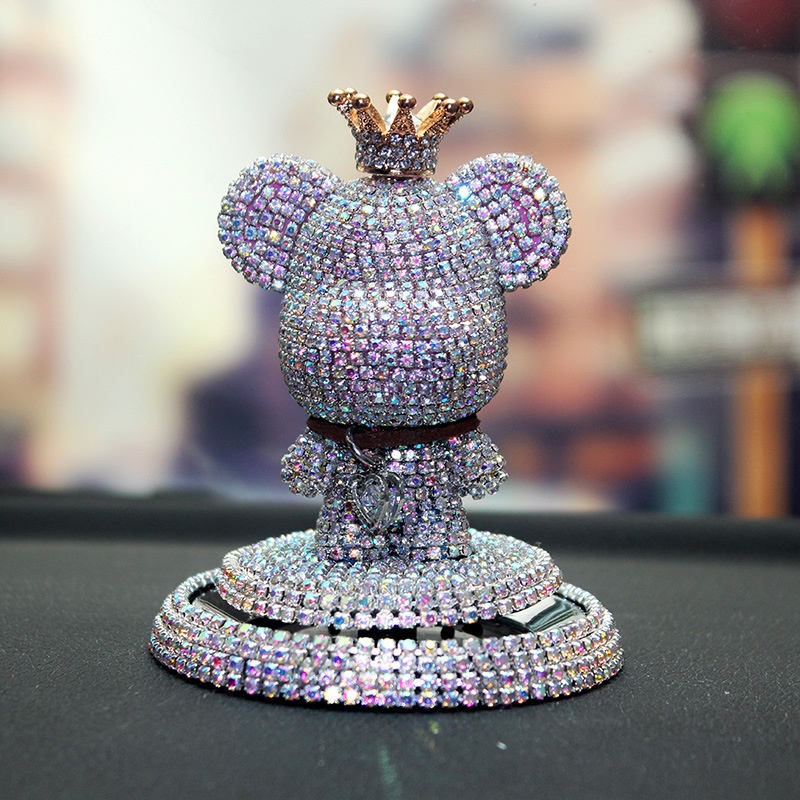 Car Diamond-studded Violent Bear Cartrument Center Console Ornaments Decoration Car Interior Decoration Ornaments Men And Women