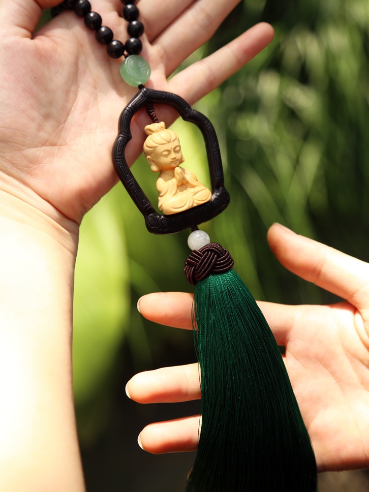 Car Pendant High-grade Peace Amulet Guanyin Buddha Car Rearview Mirror Pendant Men And Women's Car Interior Hanging Ornaments