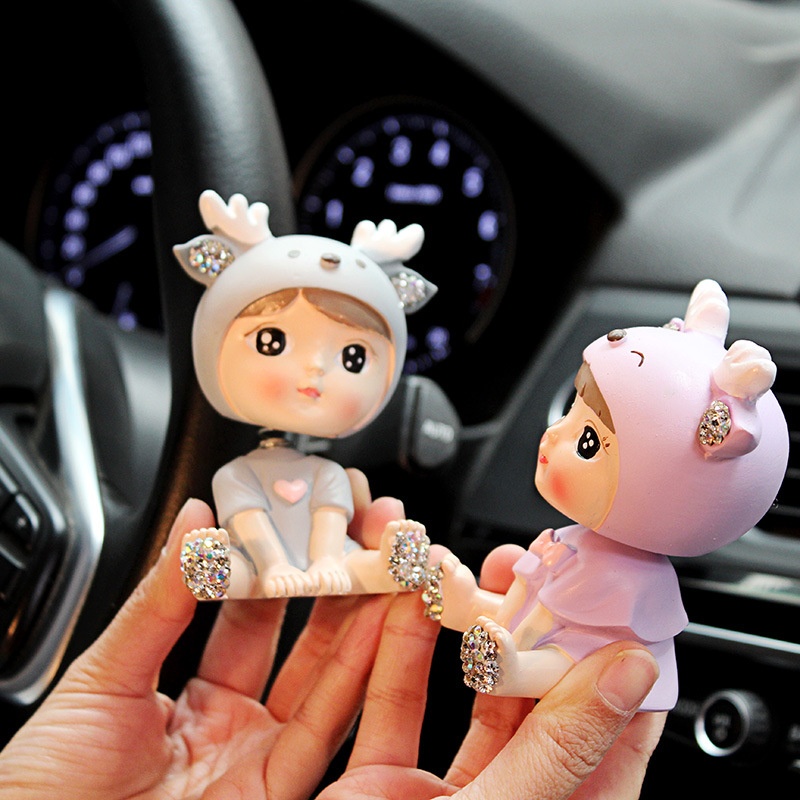 Car Ornaments Creative Personality Cartoon Cute Center Console Fashion Baby Deer Car Interior Decoration Car Ornaments