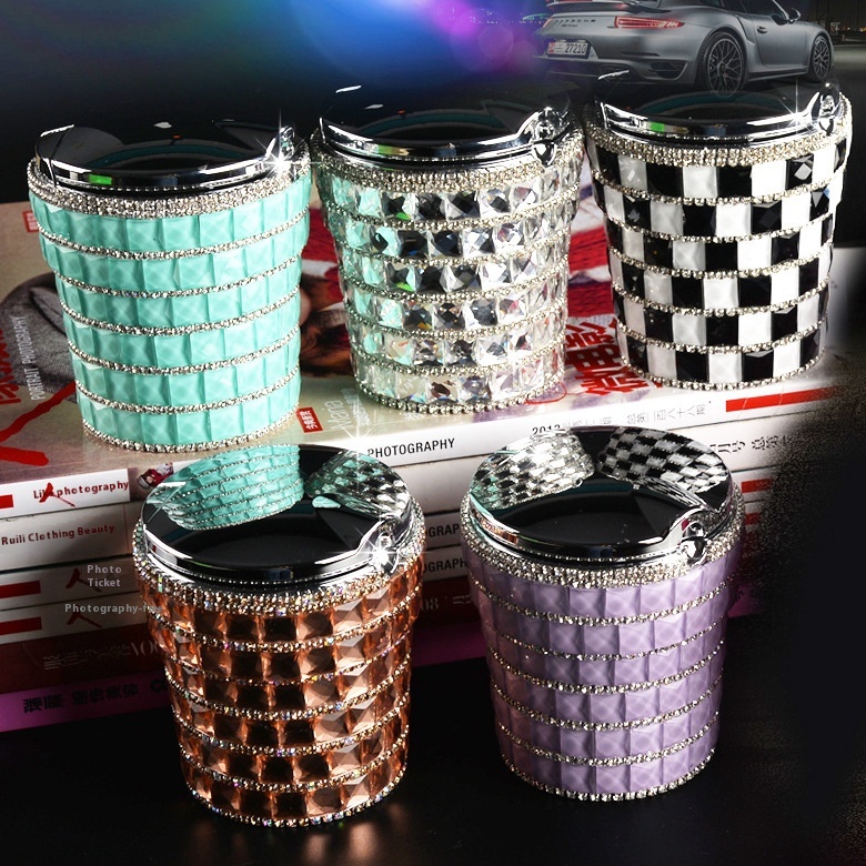 Diamond Ashtray4 SShop Supplies Car Interior Decoration Car Ashtray Diamond LEDLight Ashtray