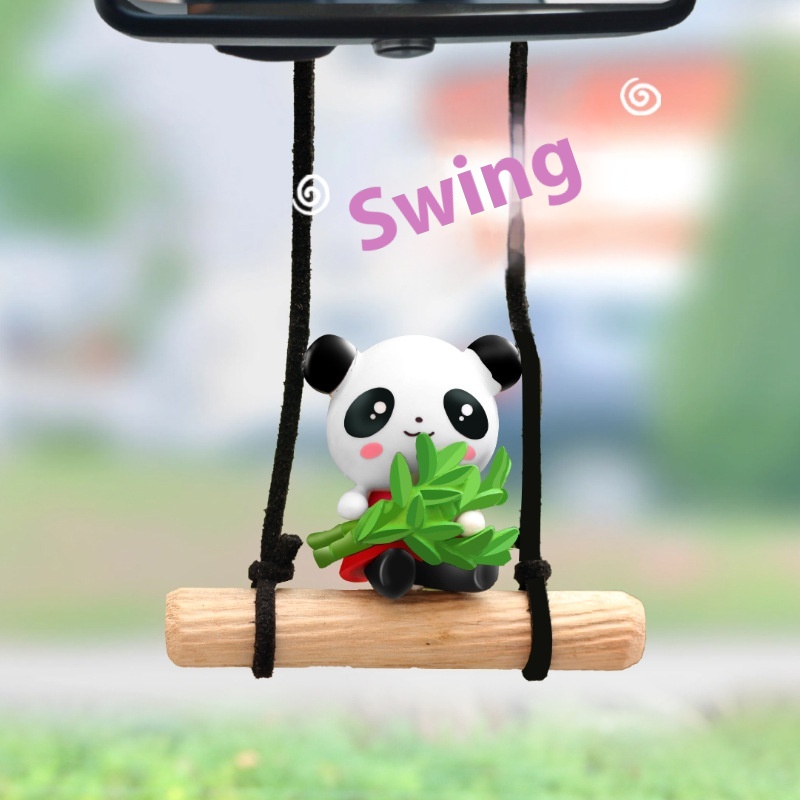 Car Pendants,Car Interior Ornaments,Car Cute Panda Rearview Mirror Car Pendants,Car Supplies Ornaments