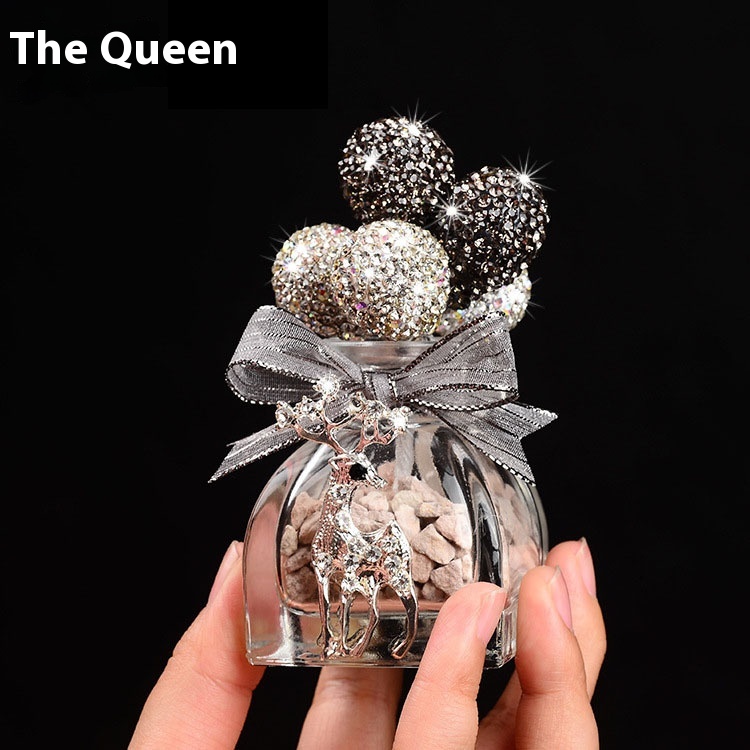 [Genuine]Creative Car Ornaments Perfume Holder Inlaid With Diamonds Car Aromatherapy Confession Balloon Center Console Interior Decoration