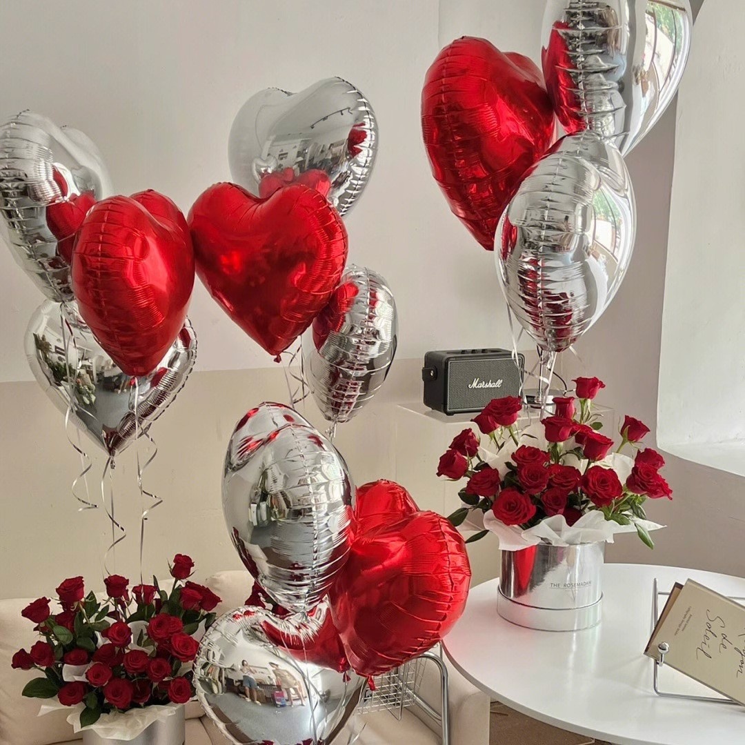 18 Inch Heart-shaped Aluminum Foil Balloon Birthday Wedding Room Valentine's Day LOVEScene Decoration Layout Love Balloon
