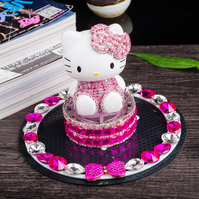 KTCar Perfume Holder Cat Diamond Car Ornaments Kitty Perfume Holder Car Supplies Interior Products