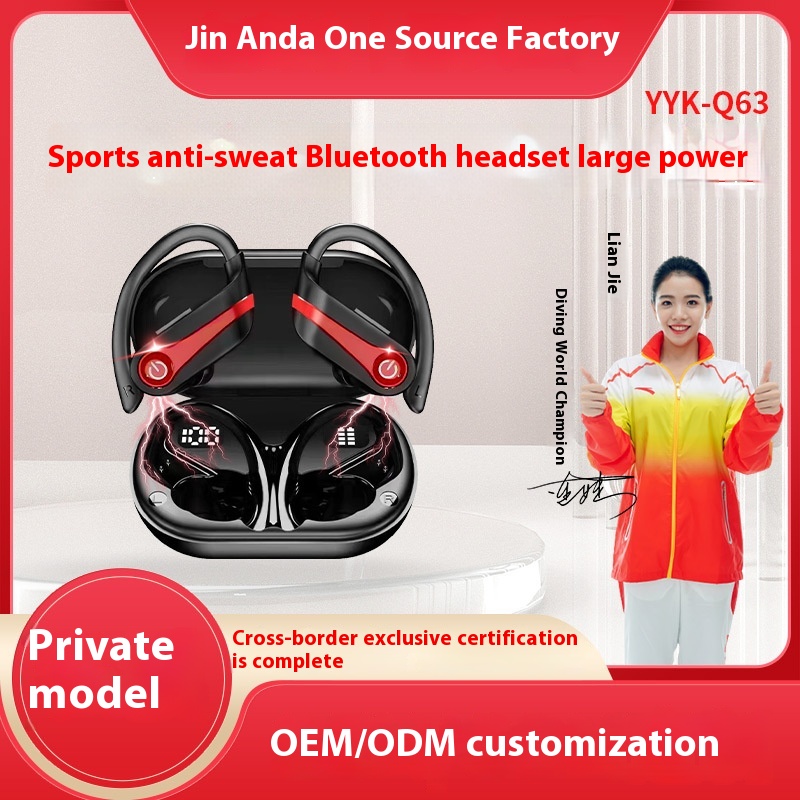 Hot-selling TWSWireless Bluetooth Headset With Large Battery Capacity,Ear-hanging Style,Call Noise Reduction,Ultra-long Battery Life,Sports Headset